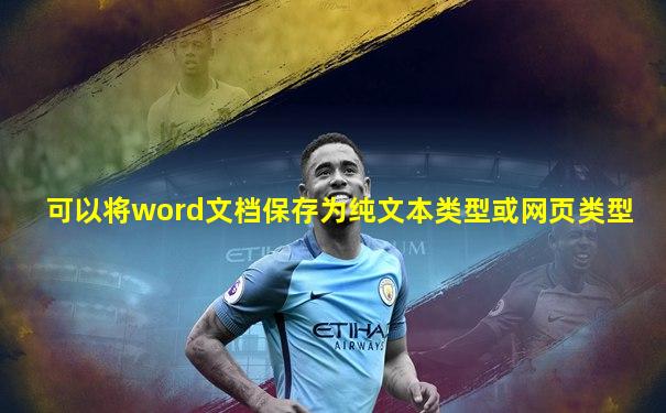 可以将word文档保存为纯文本类型或网页类型