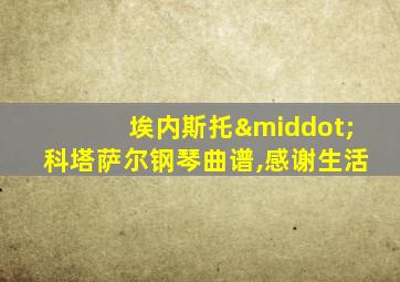 埃内斯托·科塔萨尔钢琴曲谱,感谢生活