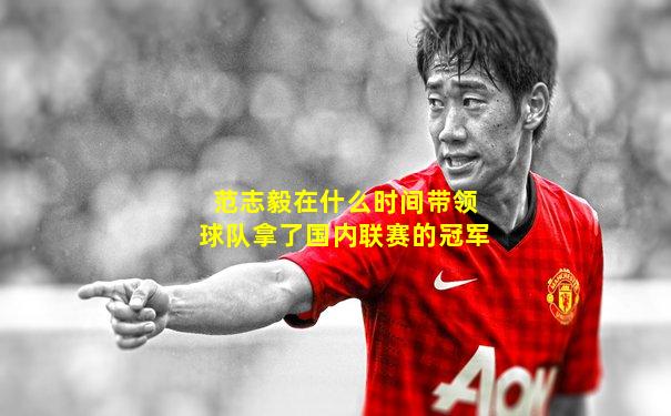 范志毅在什么时间带领球队拿了国内联赛的冠军